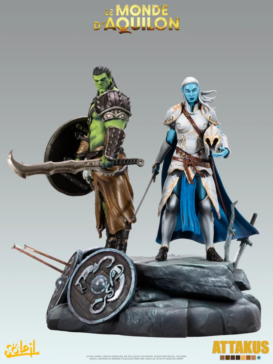 Le diorama des boucliers Turuk ‘Bouclier’ & Lanawyn sur leur socle décor