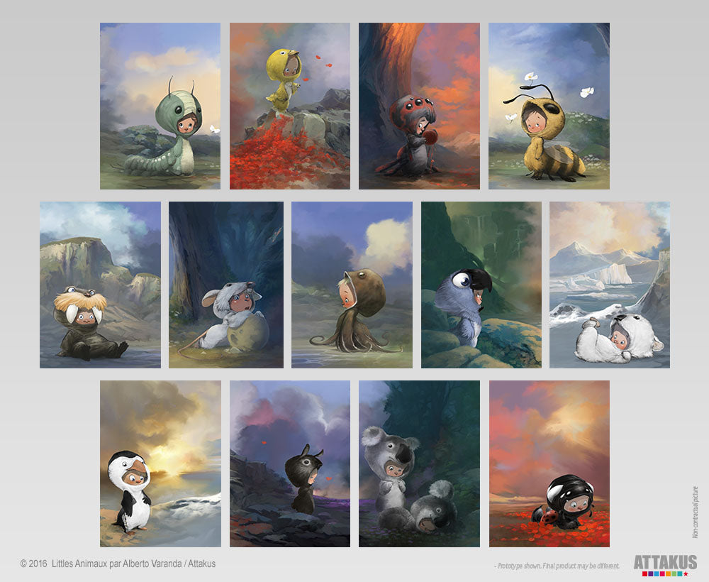 Série des 13 cartes postales - Qté min = 6 packs