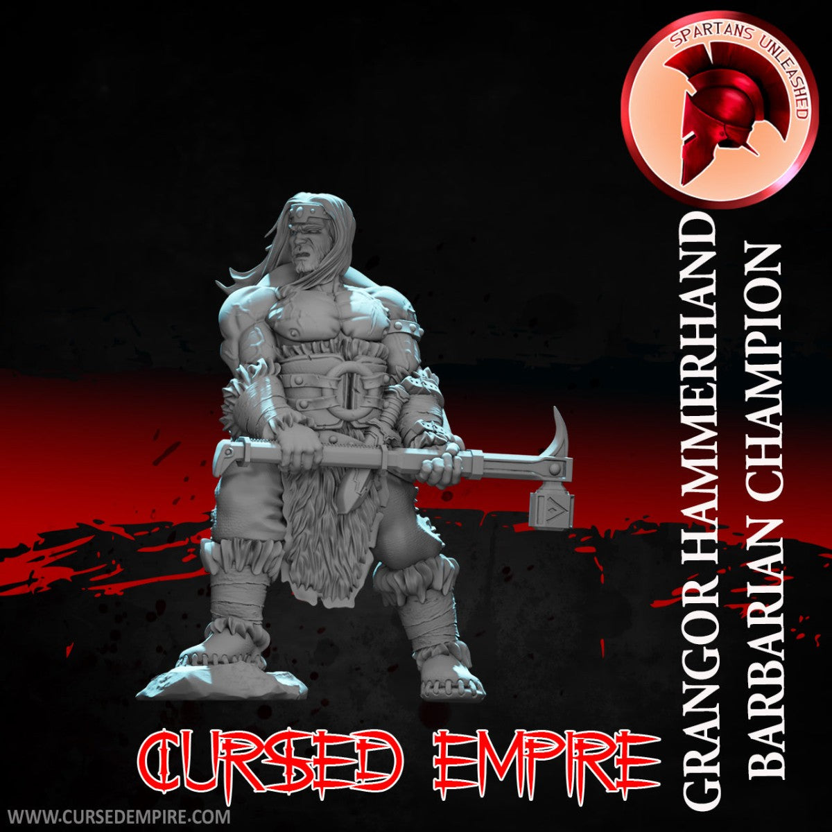 Tabletop Gaming Miniature - Barbarian Champion Grangor Hammerhand - Unpainted