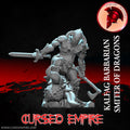 Tabletop Gaming Miniature - Barbarian Dragon Slayer Kalfag, Smiter of Dragons - Unpainted