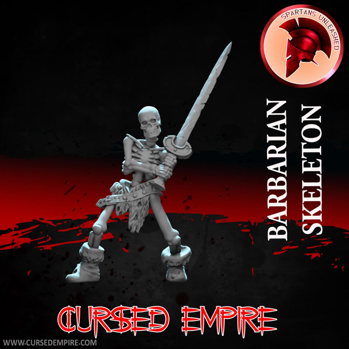 Tabletop Gaming Miniature - Barbarian Skeleton - Unpainted