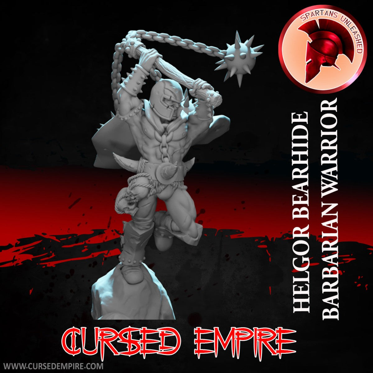 Tabletop Gaming Miniature - Barbarian Warrior Helgor Bearhide - Unpainted
