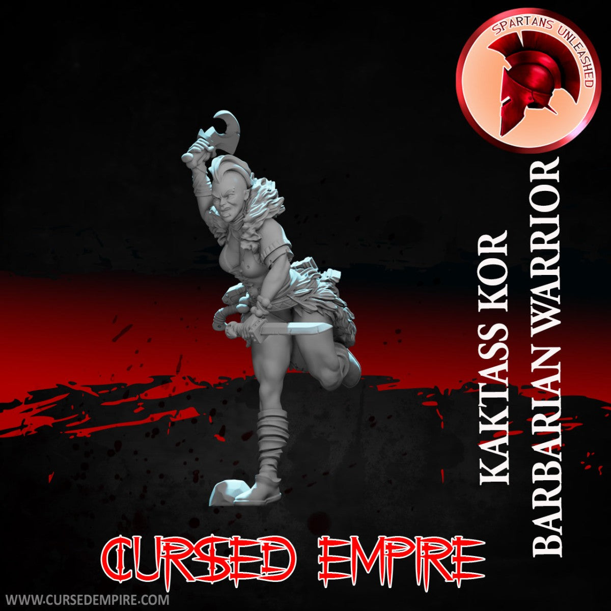 Tabletop Gaming Miniature - Barbarian Warrior Kaktass Kor- Unpainted