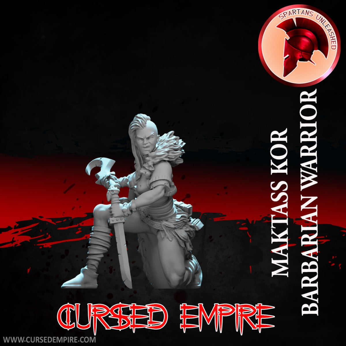 Tabletop Gaming Miniature - Barbarian Warrior Maktass Kor - Unpainted
