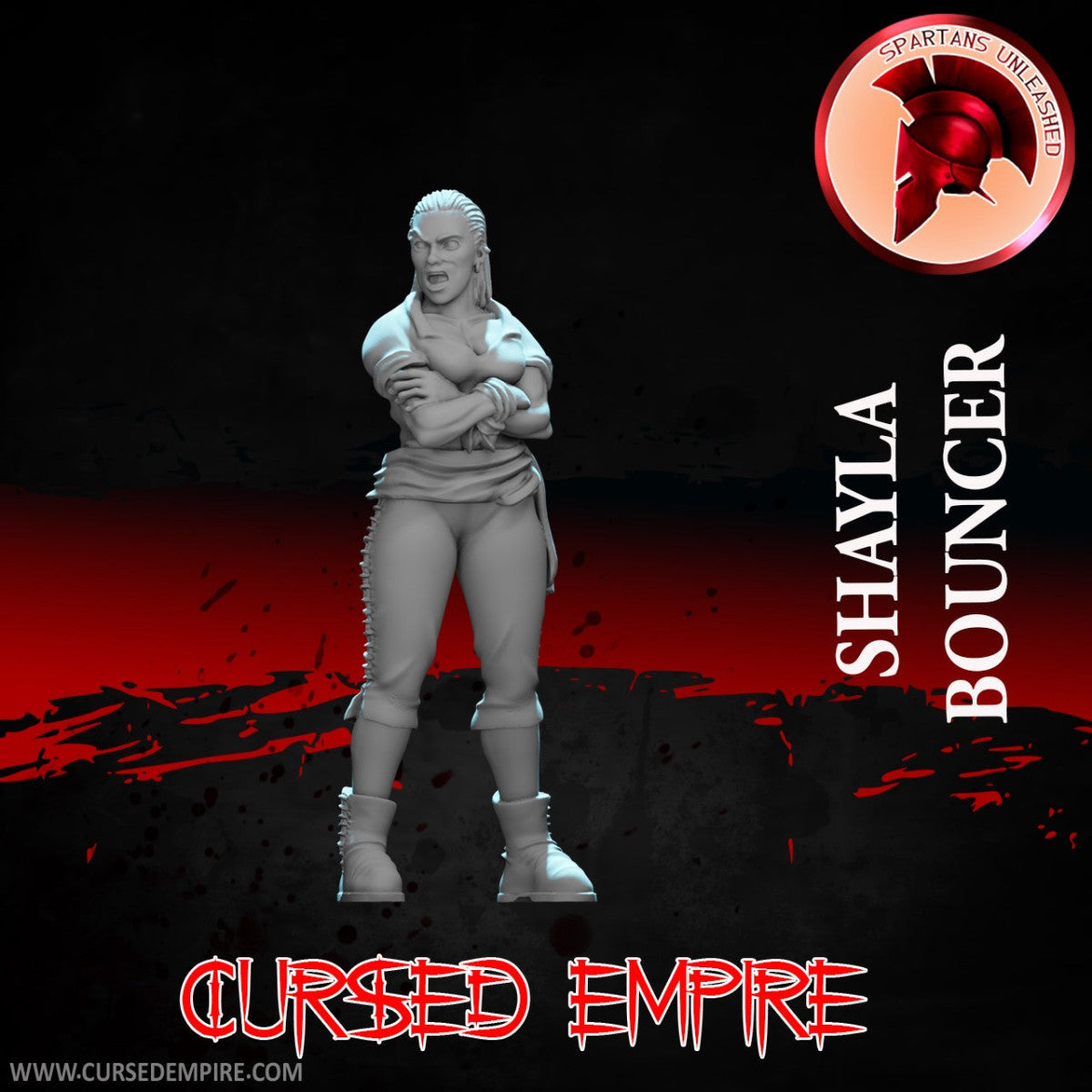 Tabletop Gaming Miniature - Bouncer Shayla - Unpainted