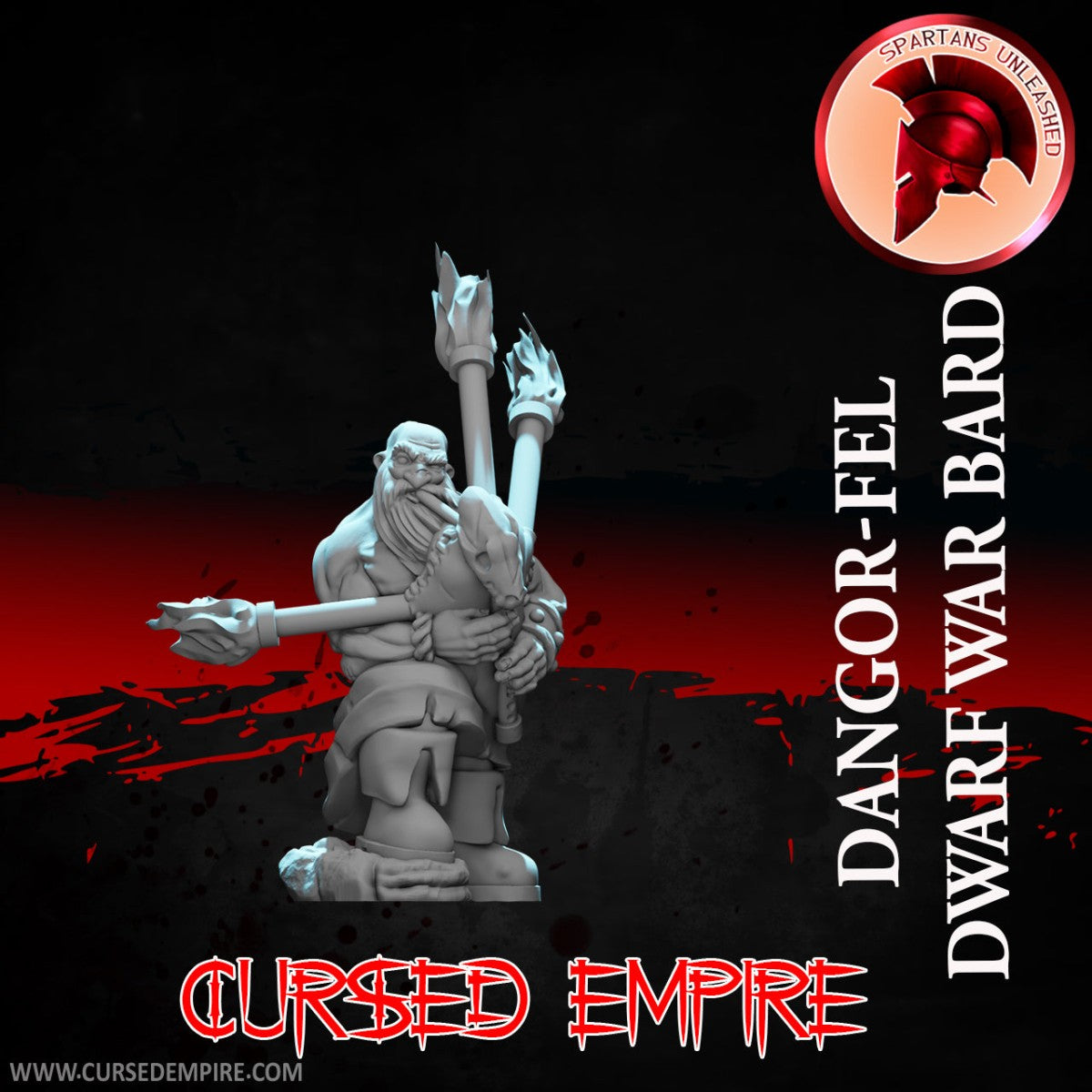 Tabletop Gaming Miniature - Dwarf War Bard Dangor-Fel - Unpainted
