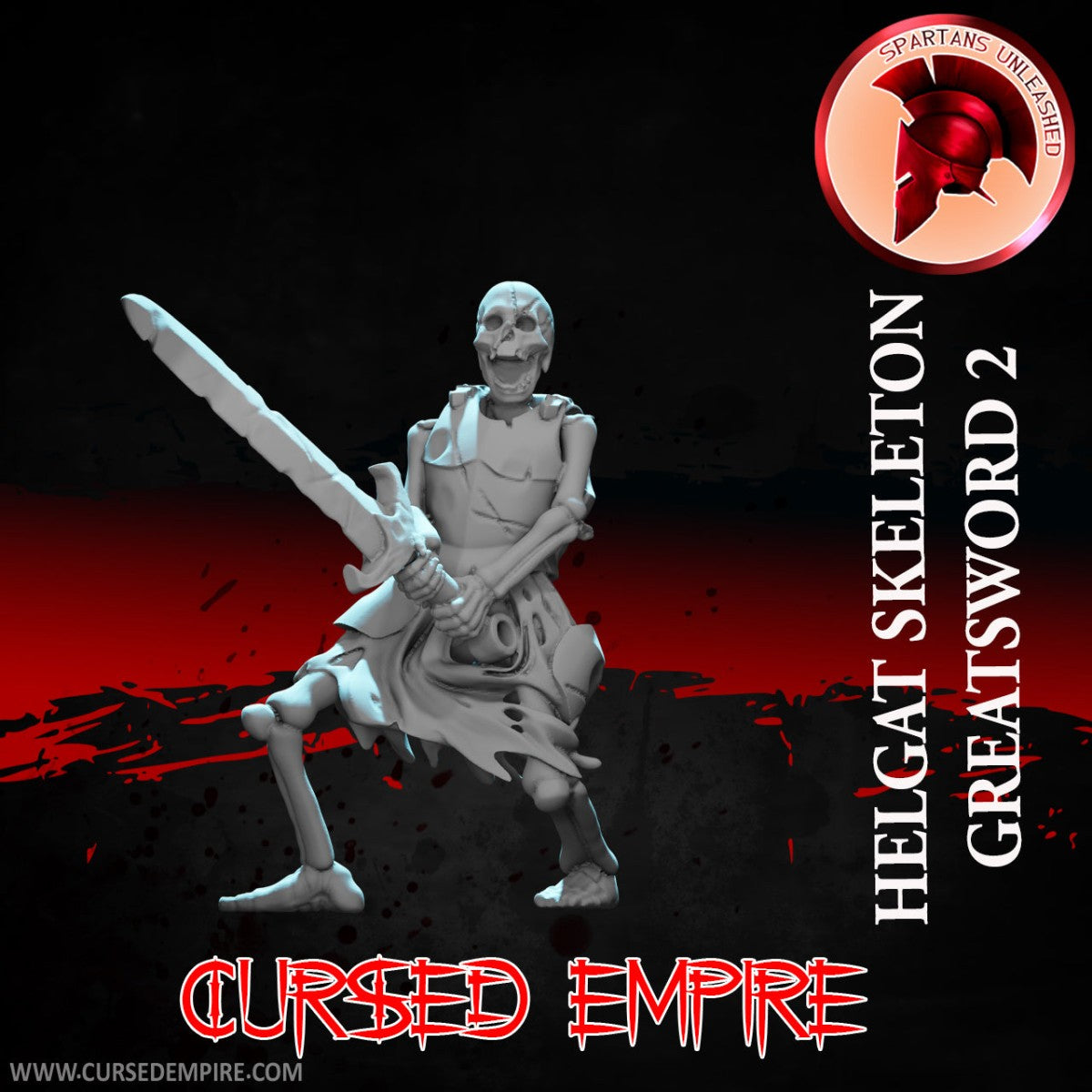 Tabletop Gaming Miniature - Helgat Skeleton Greatsword 2 - Unpainted