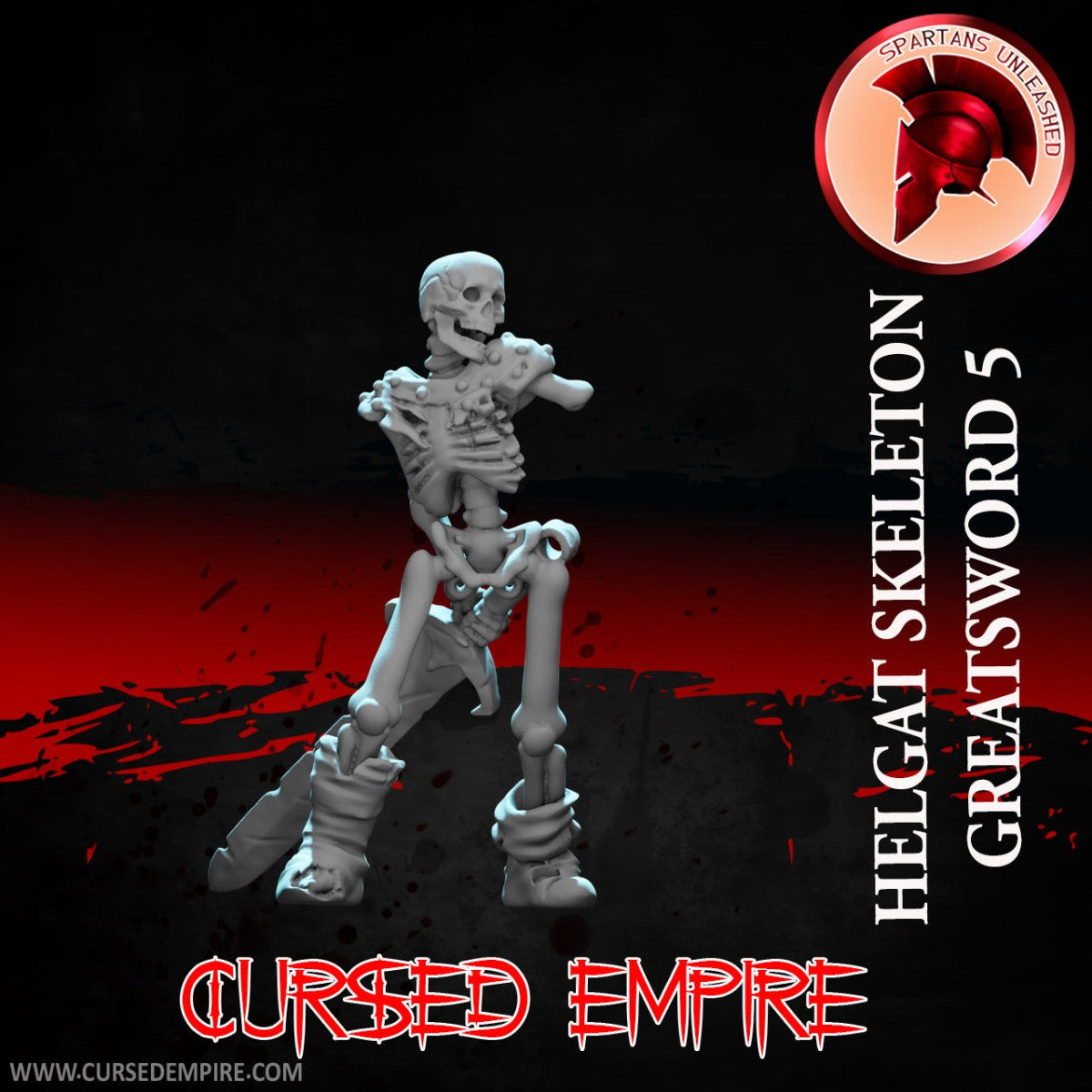 Tabletop Gaming Miniature - Helgat Skeleton Greatsword 5 - Unpainted