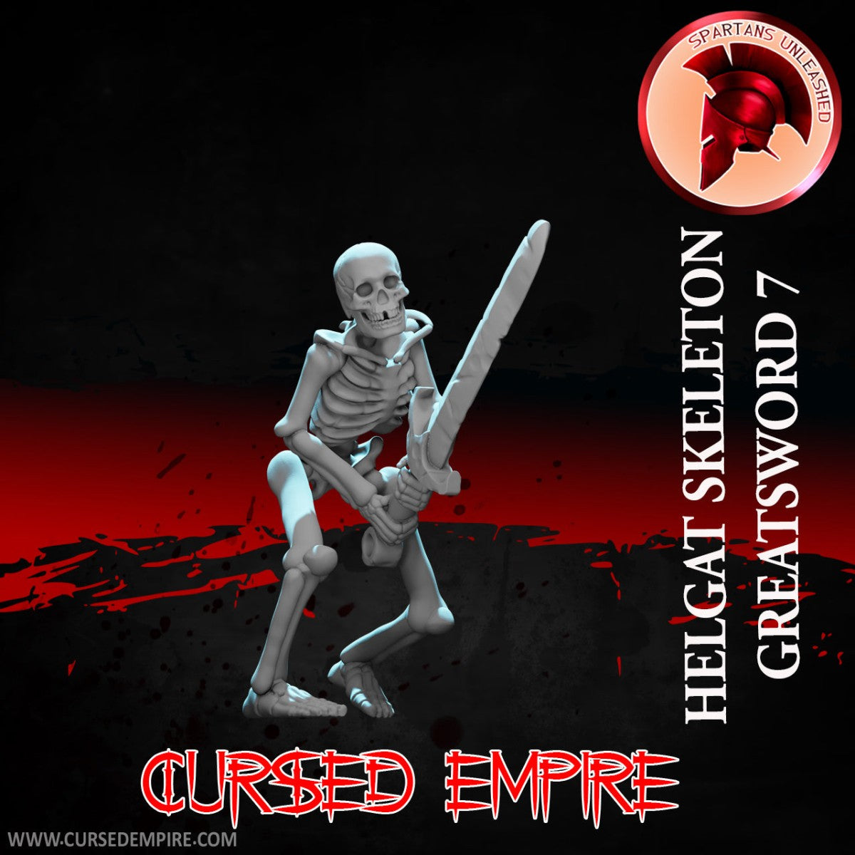 Tabletop Gaming Miniature - Helgat Skeleton Greatsword 7 - Unpainted