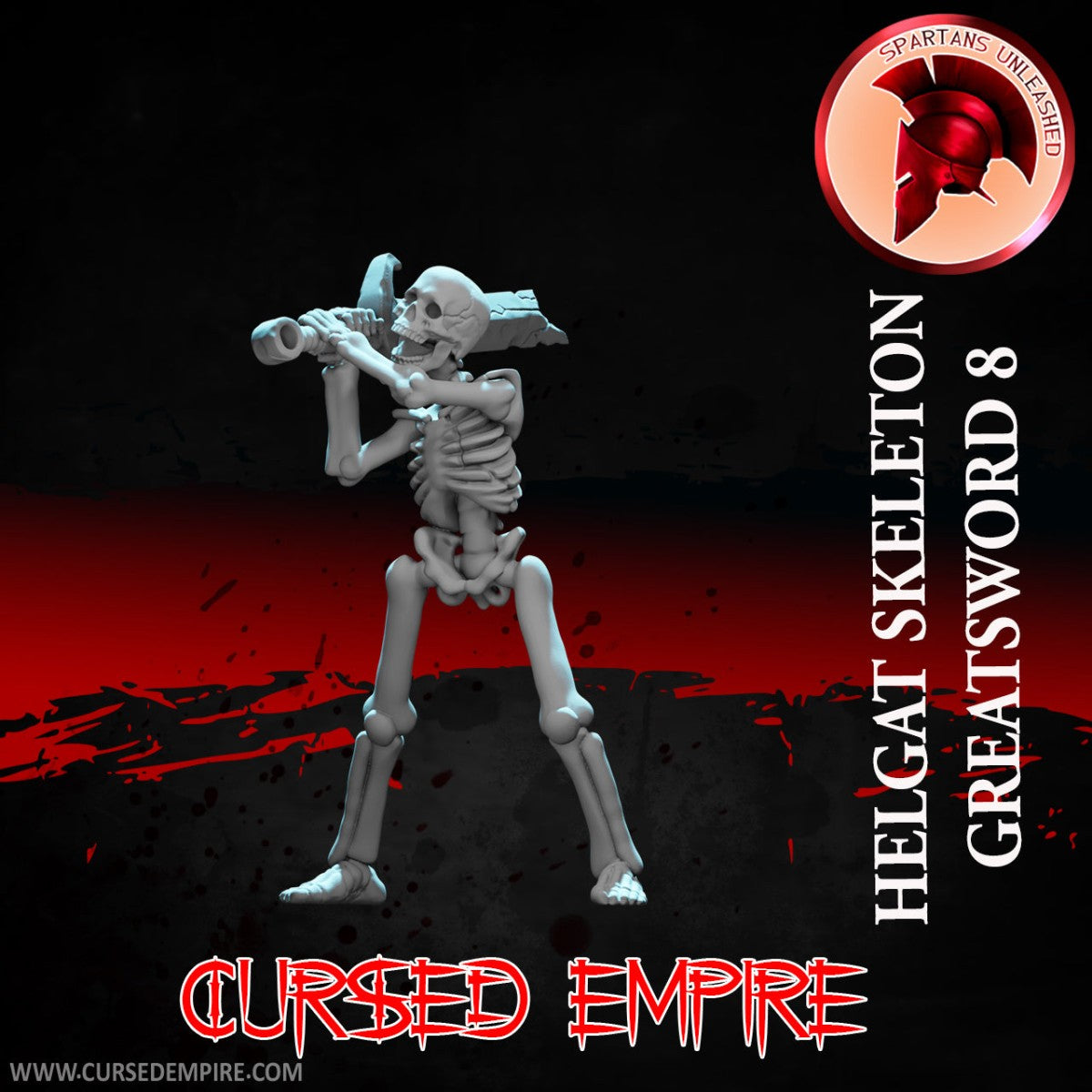 Tabletop Gaming Miniature - Helgat Skeleton Greatsword 8 - Unpainted