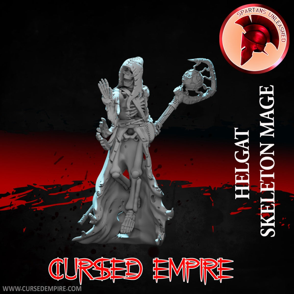 Tabletop Gaming Miniature - Helgat Skeleton Mage - Unpainted