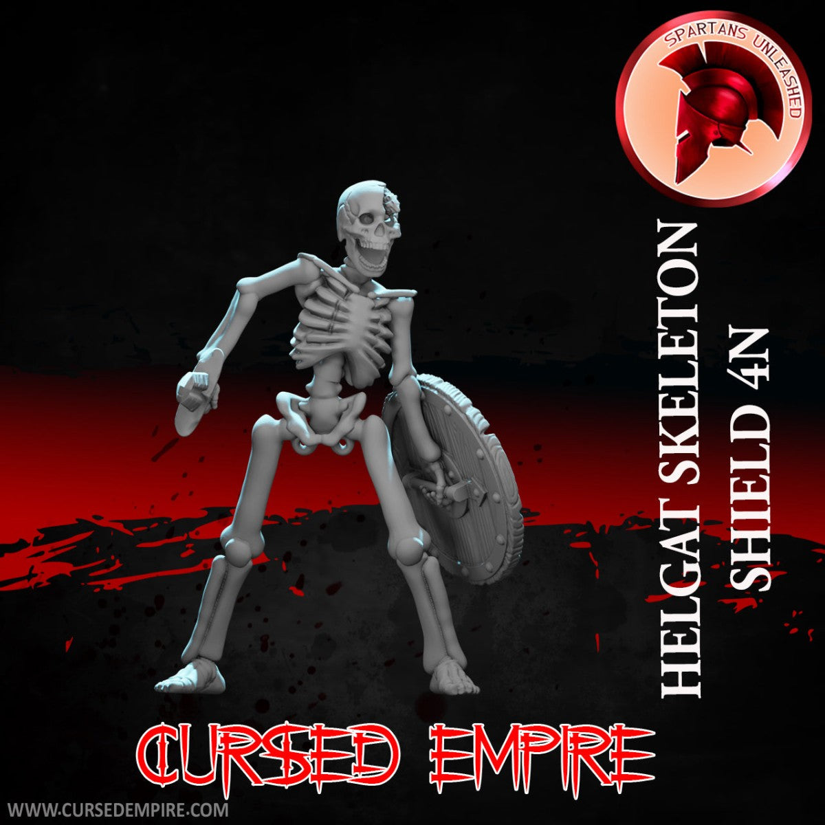 Tabletop Gaming Miniature - Helgat Skeleton Shield 4N - Unpainted