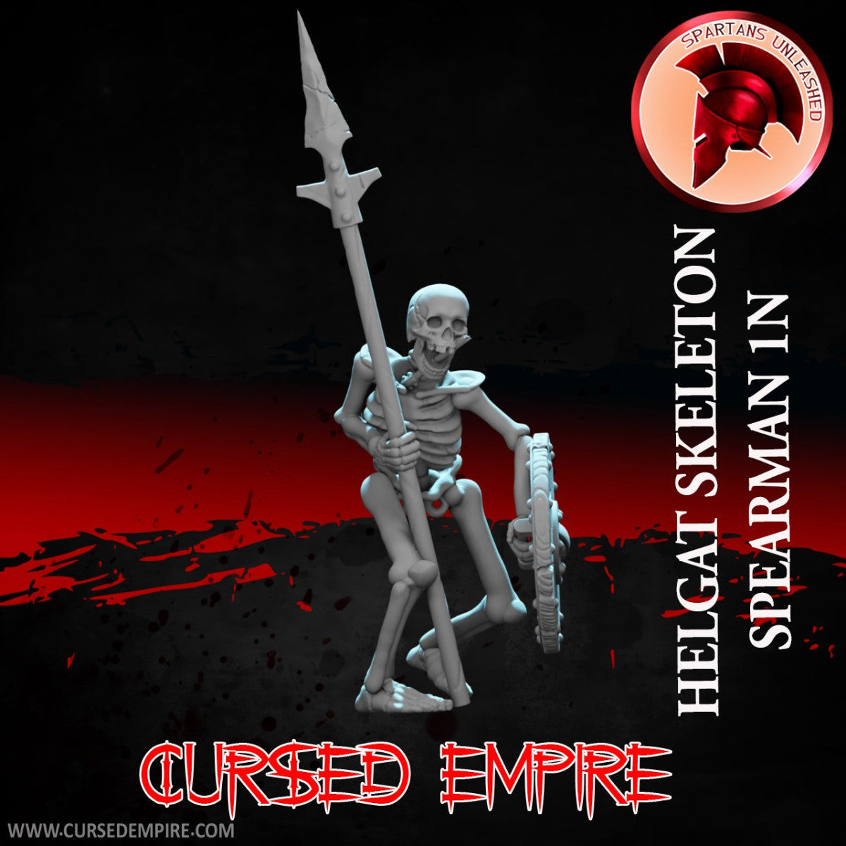Tabletop Gaming Miniature - Helgat Skeleton Spearman 1N - Unpainted