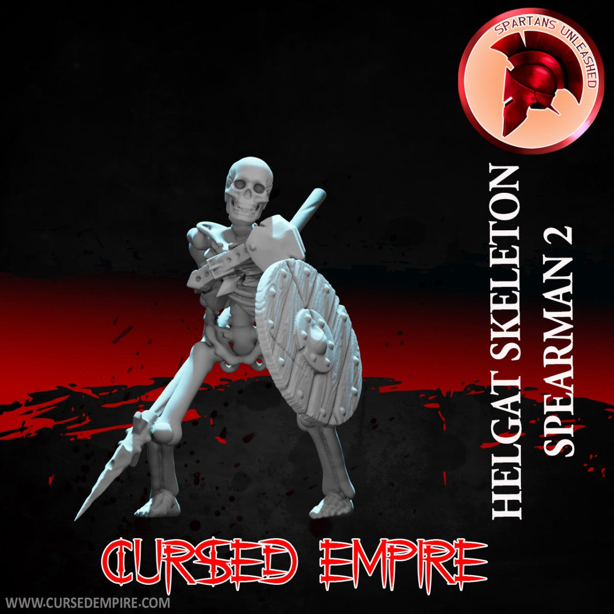 Tabletop Gaming Miniature - Helgat Skeleton Spearman 2 - Unpainted