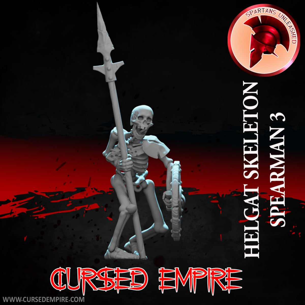 Tabletop Gaming Miniature - Helgat Skeleton Spearman 3 - Unpainted