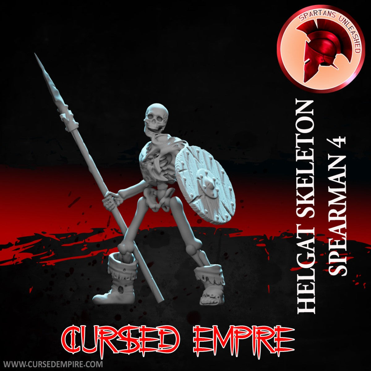 Tabletop Gaming Miniature - Helgat Skeleton Spearman 4 - Unpainted