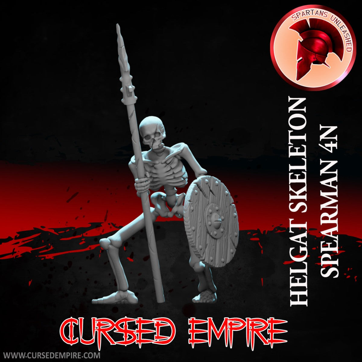Tabletop Gaming Miniature - Helgat Skeleton Spearman 4N - Unpainted