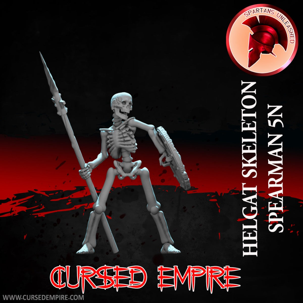 Tabletop Gaming Miniature - Helgat Skeleton Spearman 5N - Unpainted