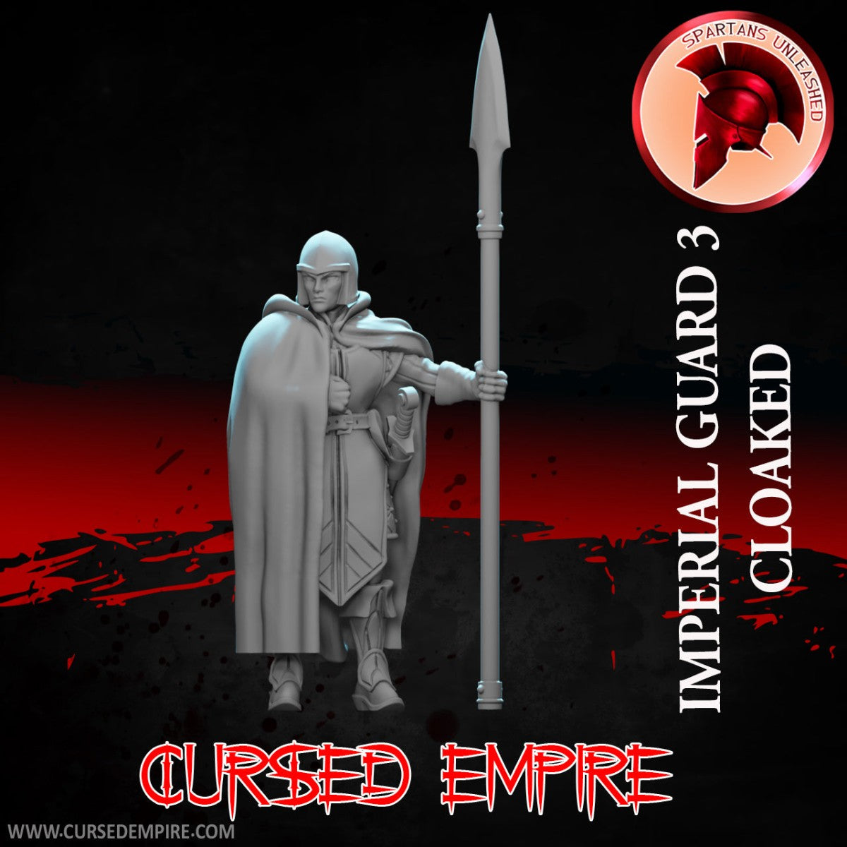 Tabletop Gaming Miniature - Imperial Guard (Cloaked) 3 - Unpainted