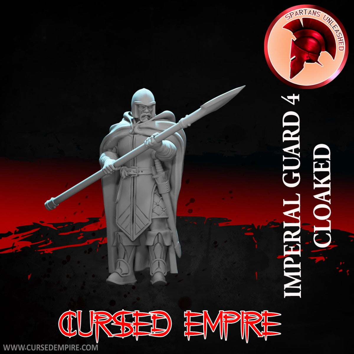 Tabletop Gaming Miniature - Imperial Guard (Cloaked) 4 - Unpainted