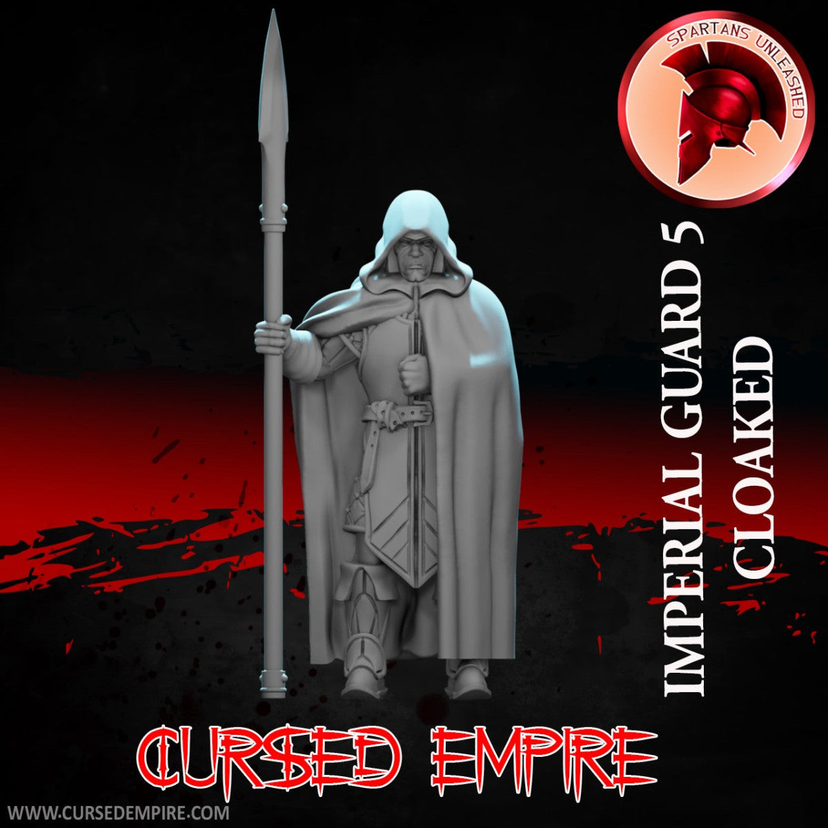 Tabletop Gaming Miniature - Imperial Guard (Cloaked) 5 - Unpainted