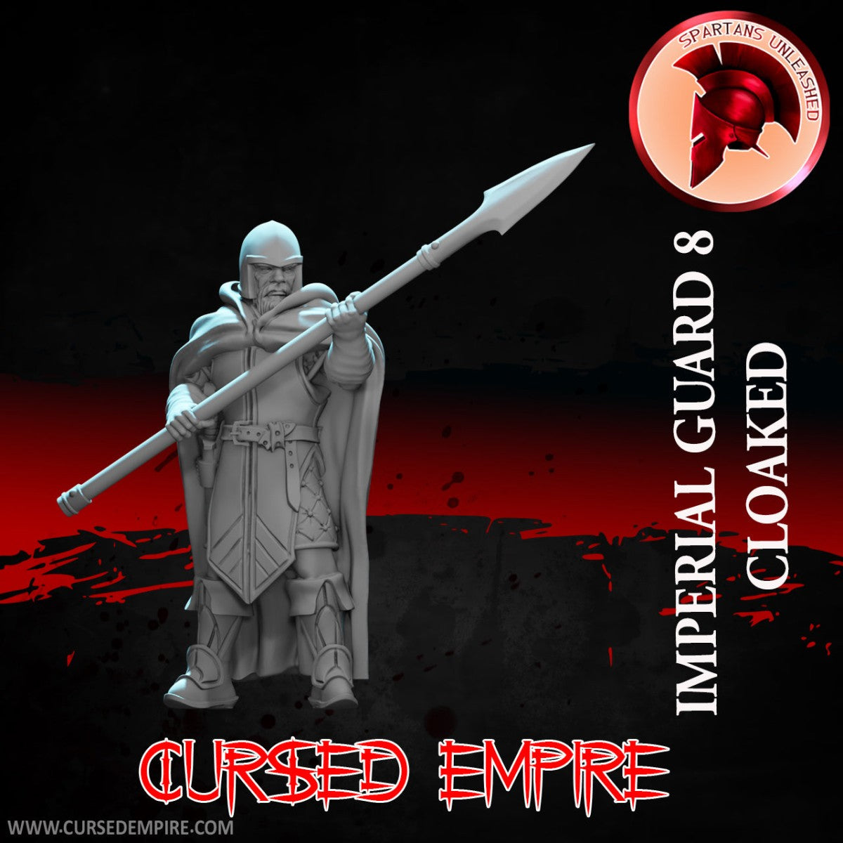 Tabletop Gaming Miniature - Imperial Guard (Cloaked) 8 - Unpainted