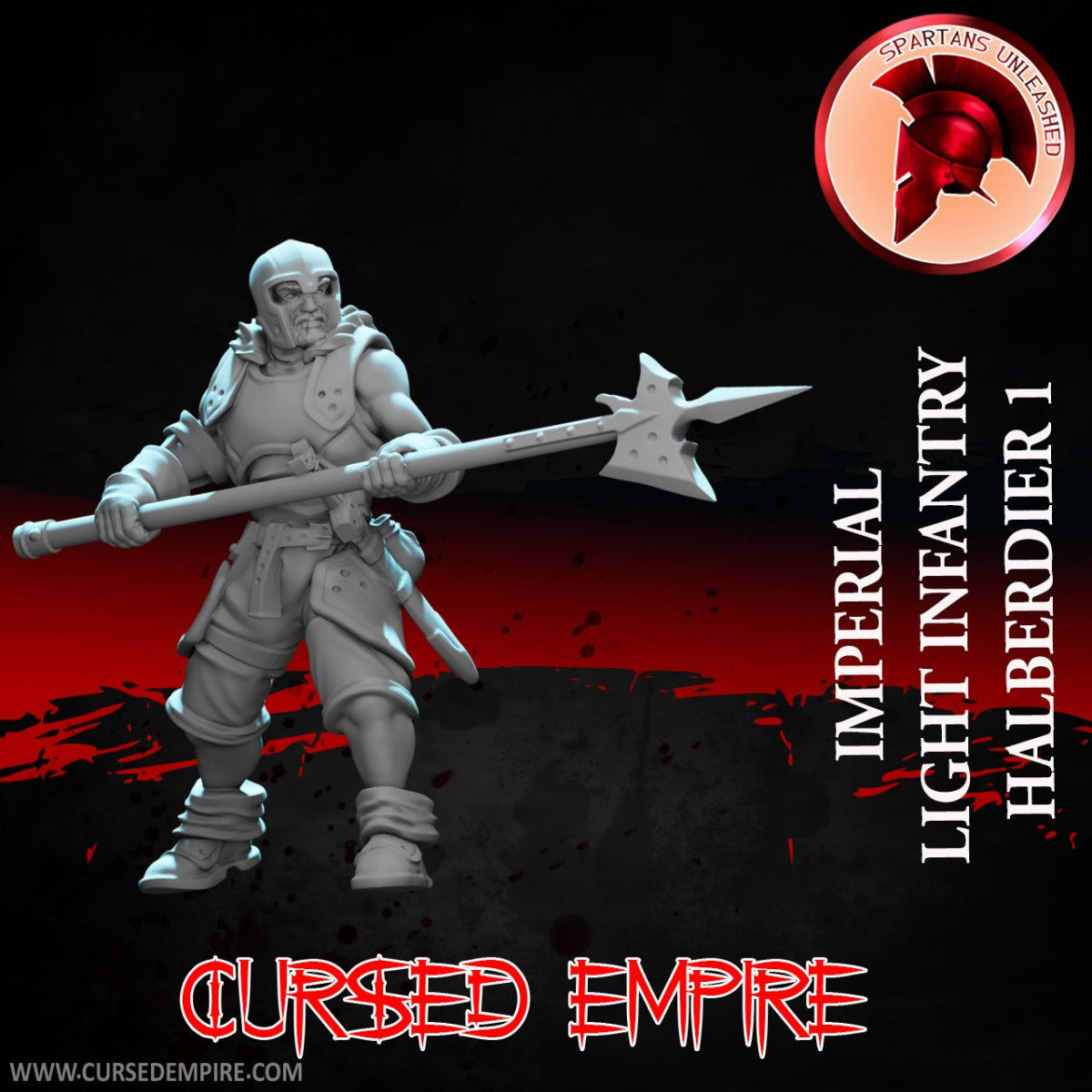 Tabletop Gaming Miniature - Imperial Light Infantry Halberdier 1 - Unpainted