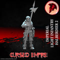 Tabletop Gaming Miniature - Imperial Light Infantry Halberdier 2 - Unpainted