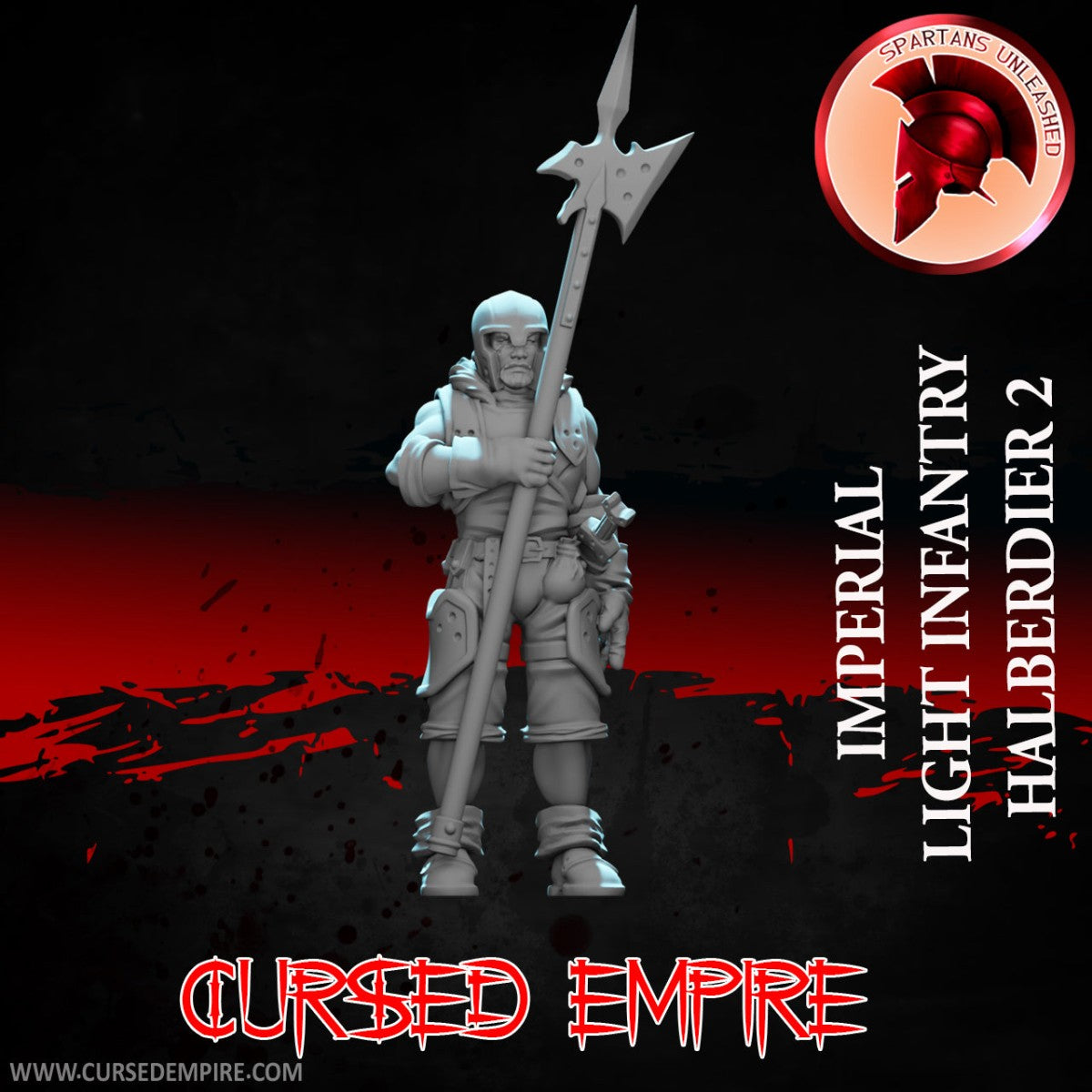 Tabletop Gaming Miniature - Imperial Light Infantry Halberdier 2 - Unpainted