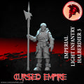 Tabletop Gaming Miniature - Imperial Light Infantry Halberdier 3 - Unpainted