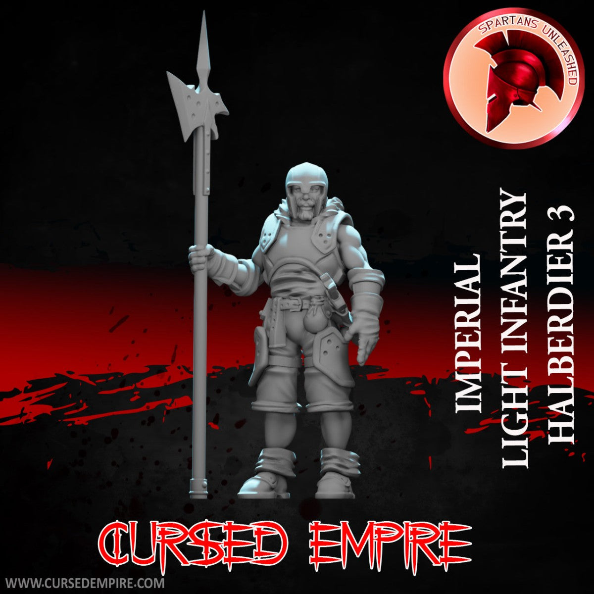 Tabletop Gaming Miniature - Imperial Light Infantry Halberdier 3 - Unpainted