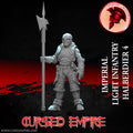 Tabletop Gaming Miniature - Imperial Light Infantry Halberdier 4 - Unpainted