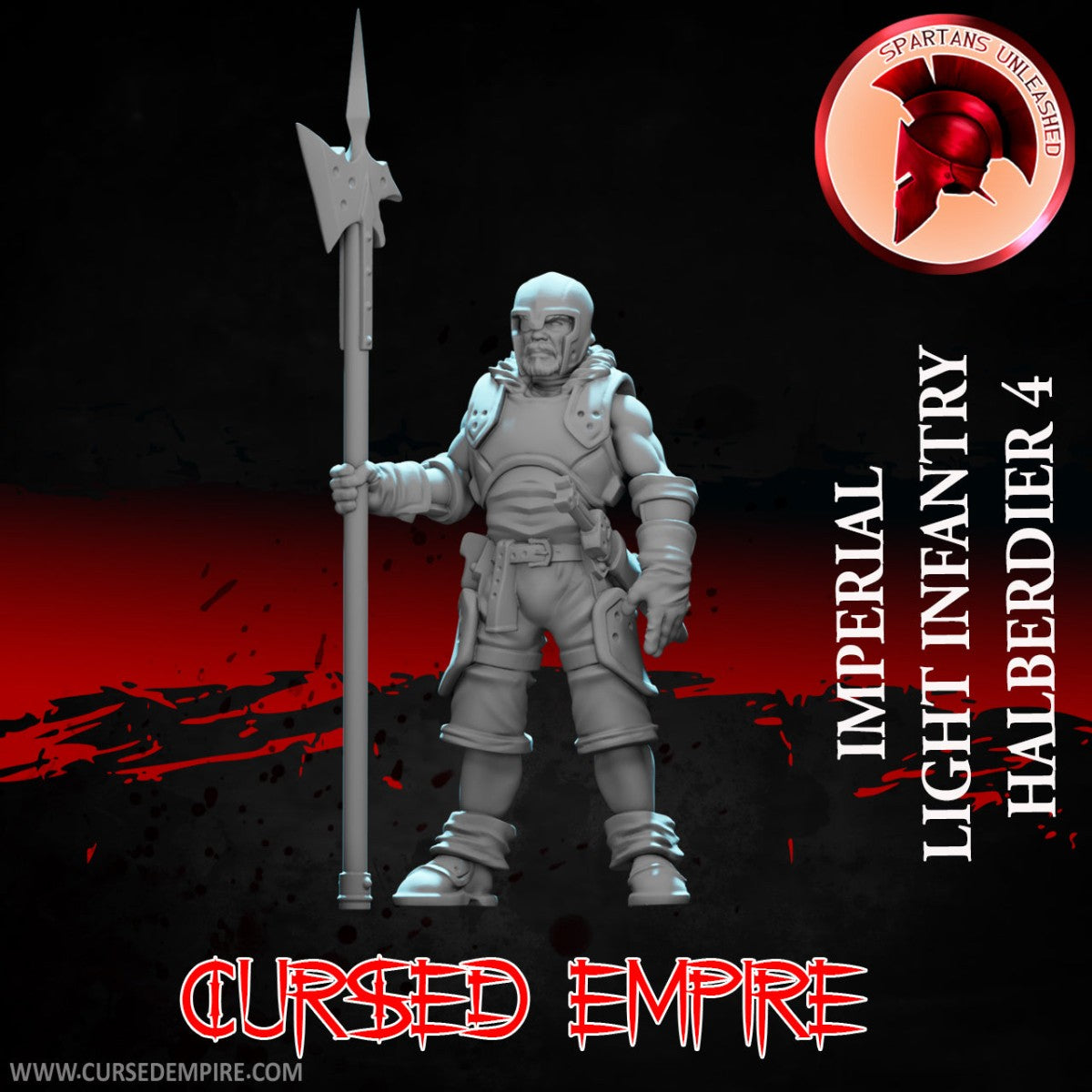 Tabletop Gaming Miniature - Imperial Light Infantry Halberdier 4 - Unpainted