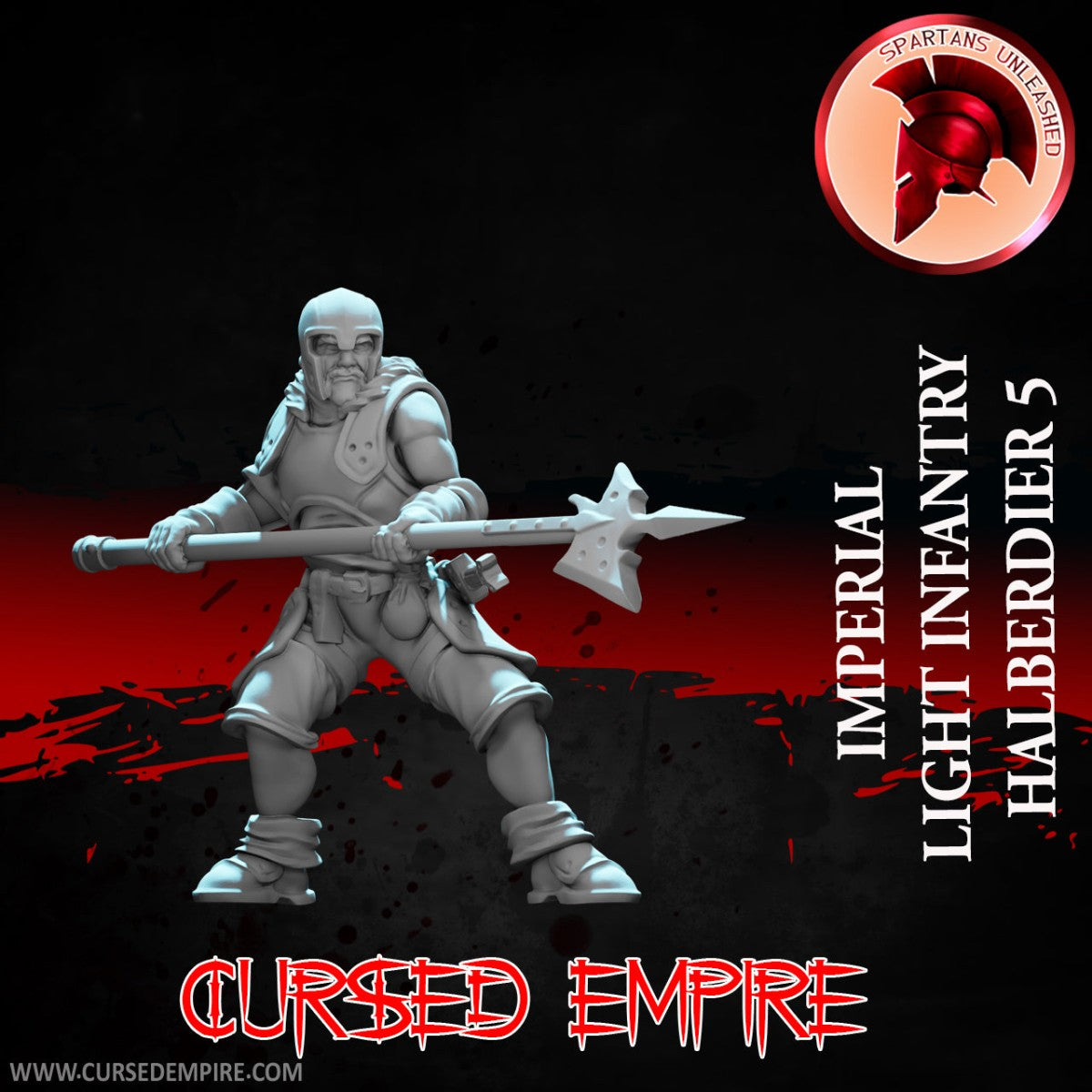 Tabletop Gaming Miniature - Imperial Light Infantry Halberdier 5 - Unpainted