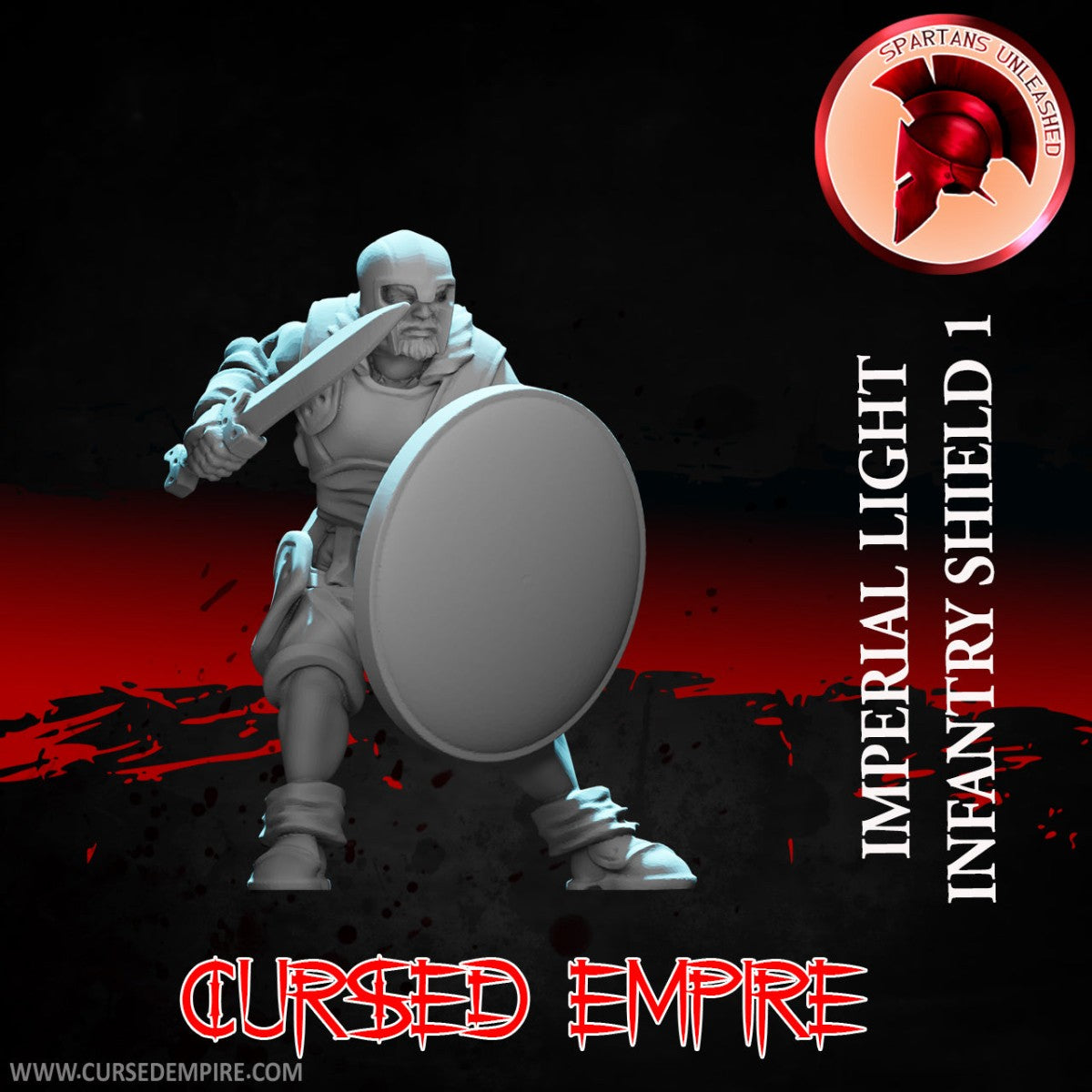 Tabletop Gaming Miniature - Imperial Light Infantry Shield 1 - Unpainted