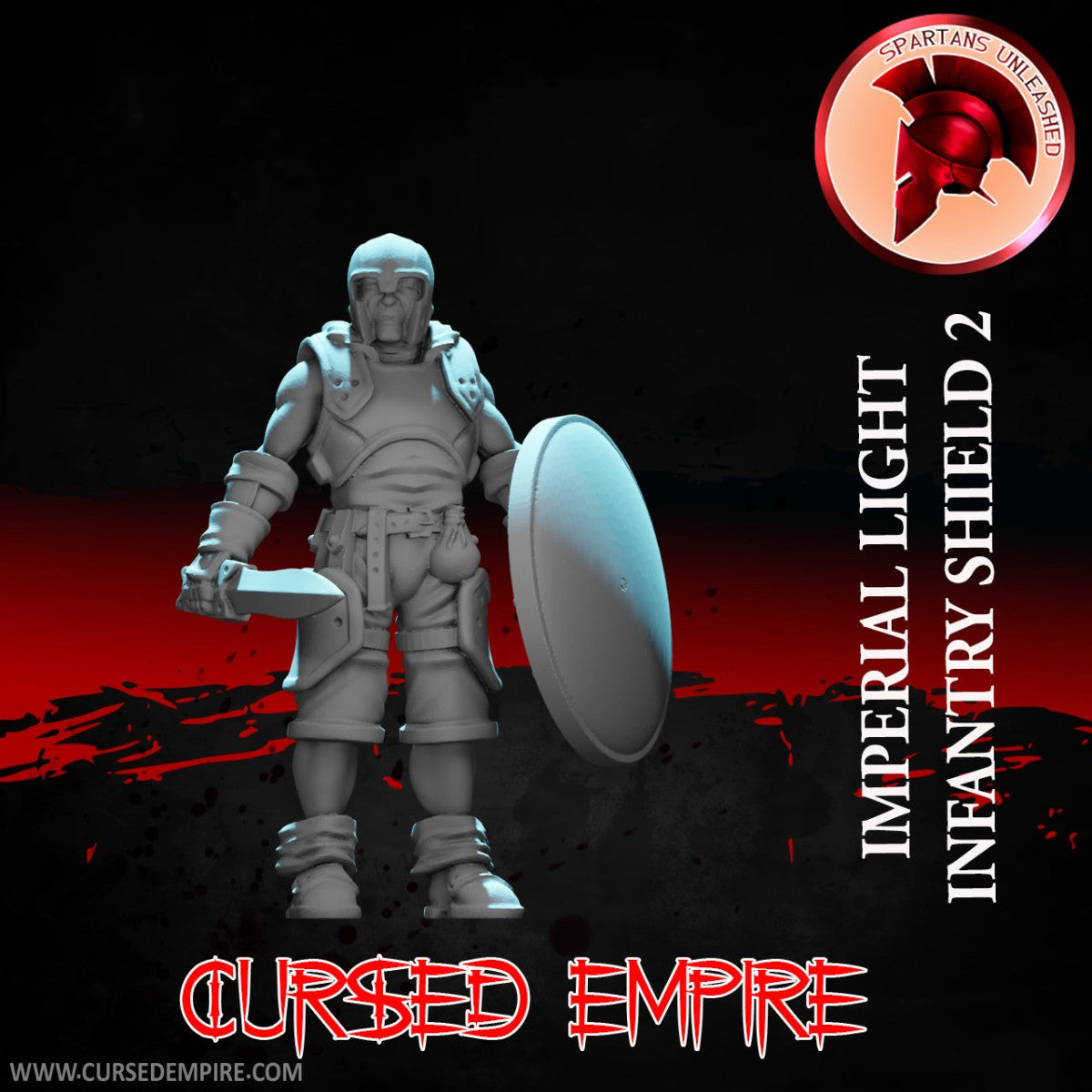 Tabletop Gaming Miniature - Imperial Light Infantry Shield 2 - Unpainted