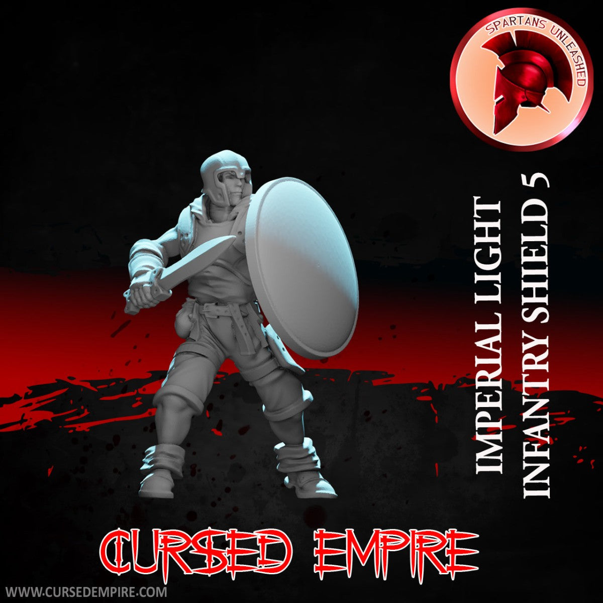 Tabletop Gaming Miniature - Imperial Light Infantry Shield 5 - Unpainted