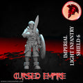 Tabletop Gaming Miniature - Imperial Light Infantry Shield 6 - Unpainted