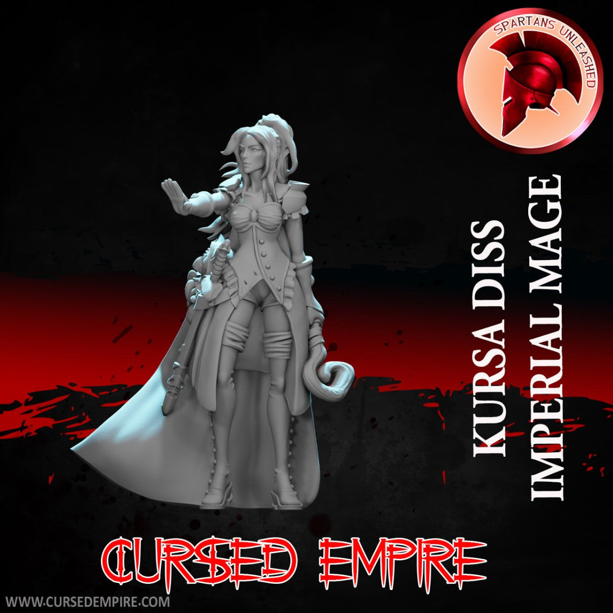 Tabletop Gaming Miniature - Imperial Mage Kursa Diss - Unpainted