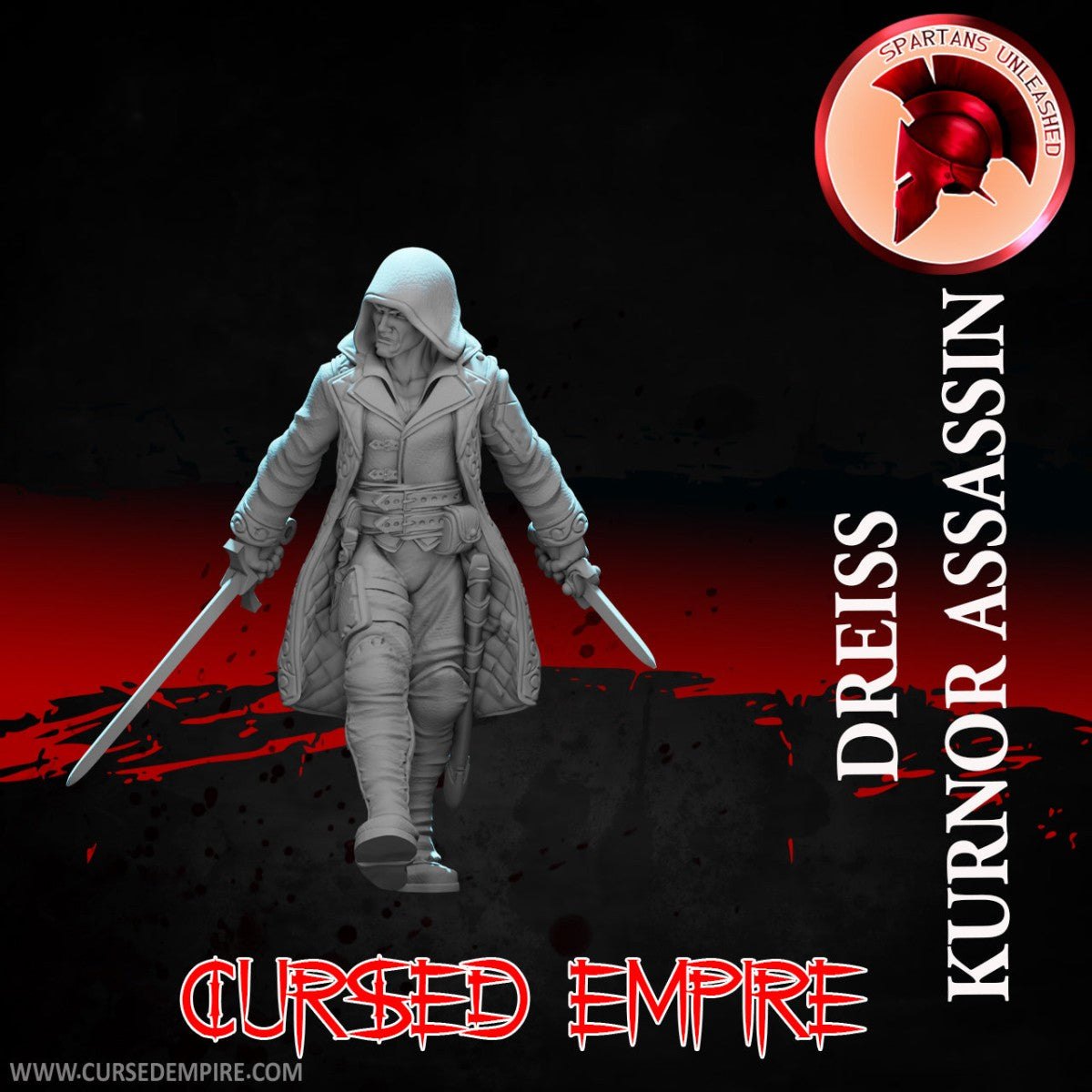 Tabletop Gaming Miniature - Kurnor Assassin Dreiss with hood - Unpainted