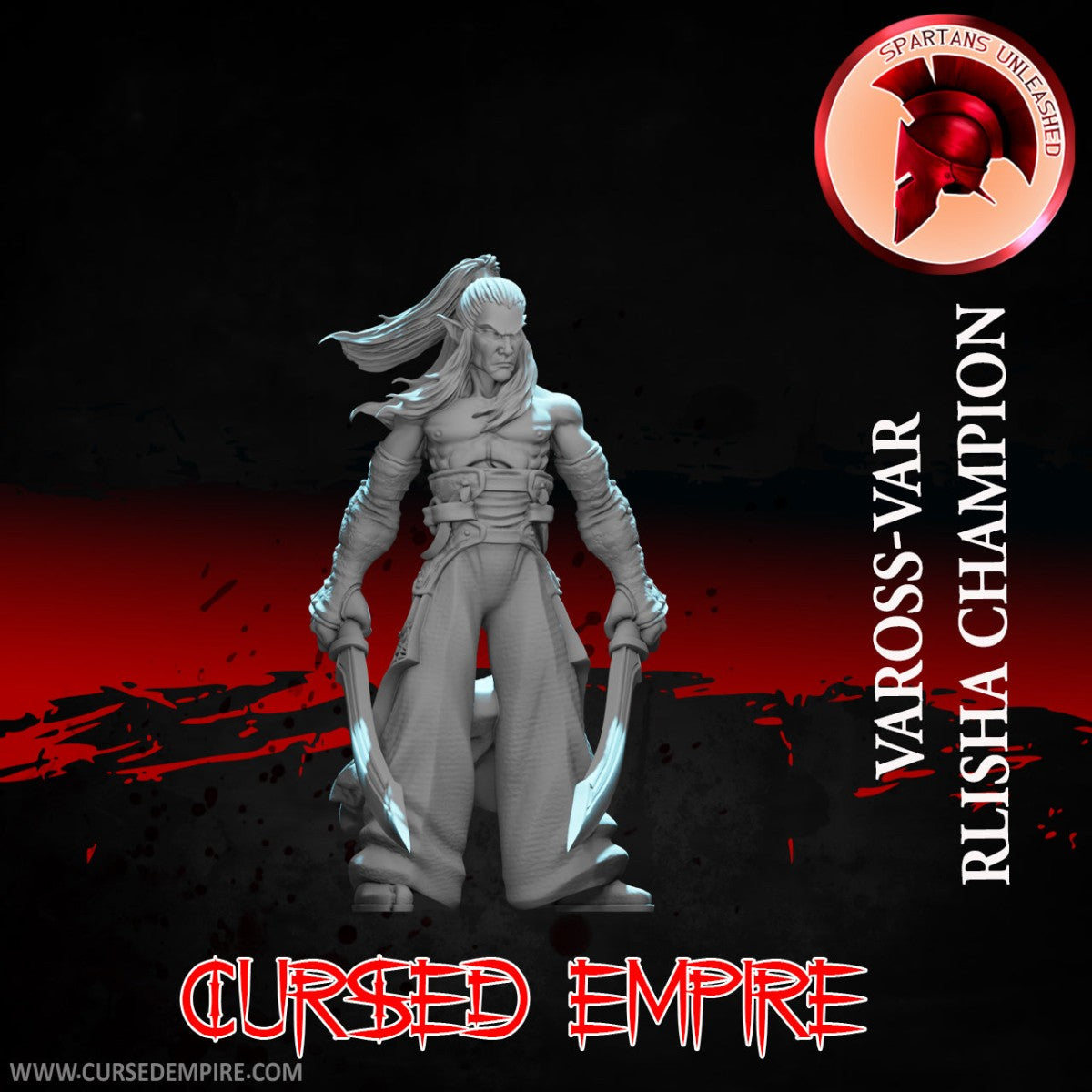 Tabletop Gaming Miniature - Rlisha Champion Vaross-Var - Unpainted