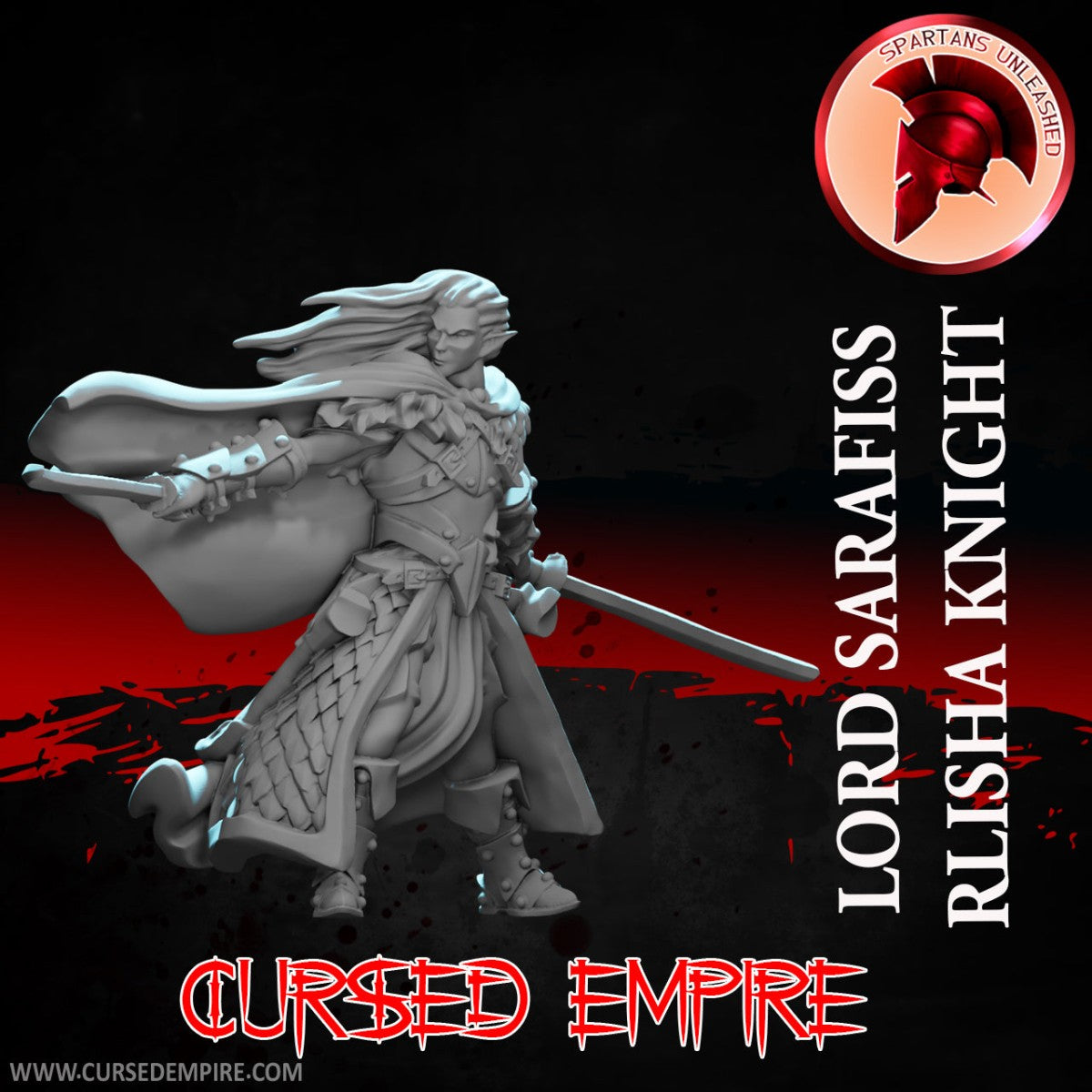 Tabletop Gaming Miniature - Rlisha Knight Lord Sarafiss - Unpainted
