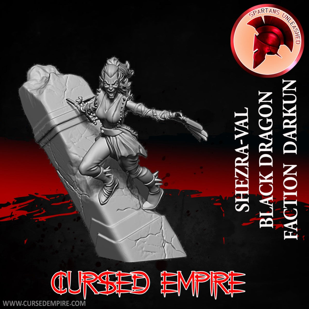 Tabletop Gaming Miniature - Shezra-Val - Black Dragon Faction Darkun - Unpainted