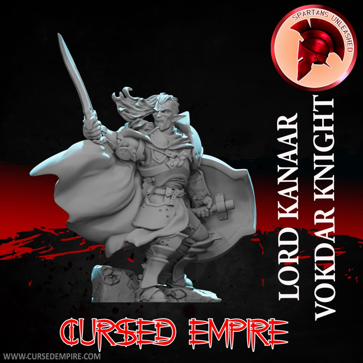 Tabletop Gaming Miniature - Vokdar Knight Lord Kanaar - Unpainted