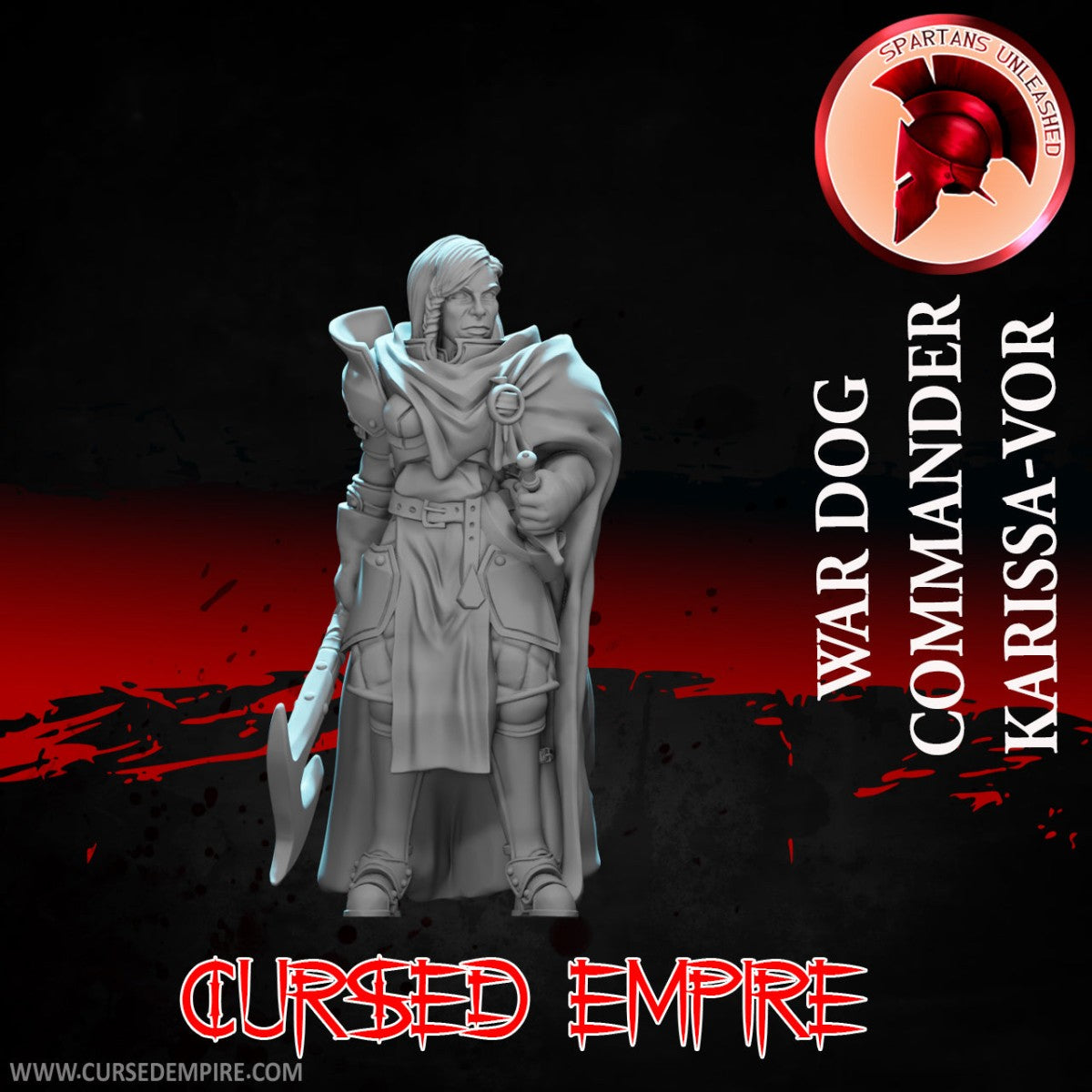 Tabletop Gaming Miniature - War Dog Commander Karissa-Vor - Unpainted
