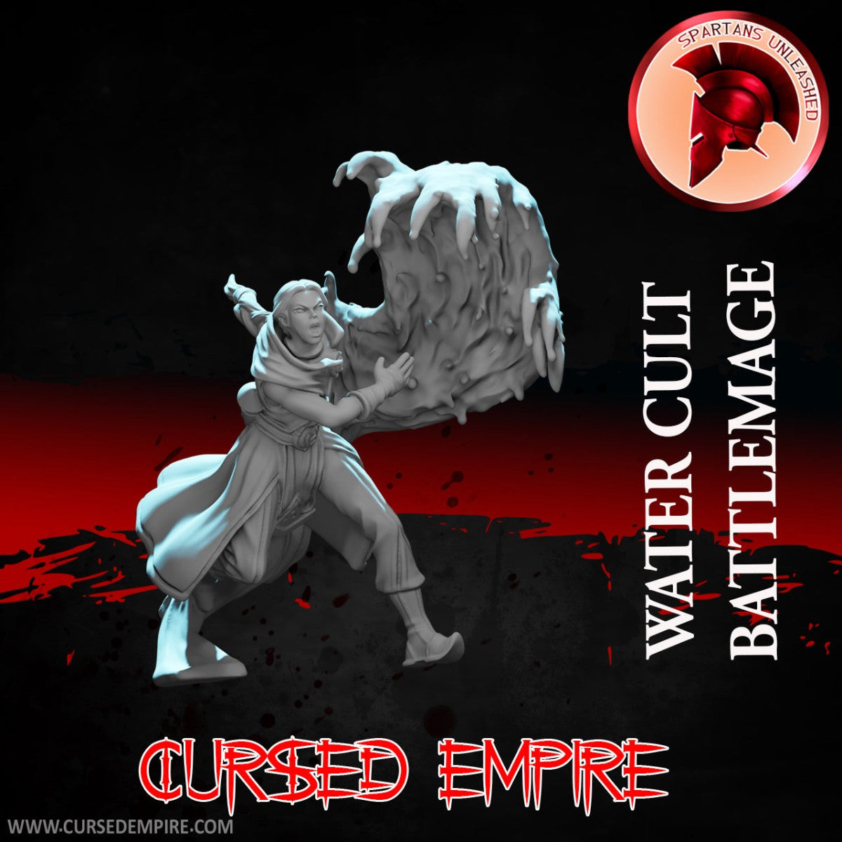 Tabletop Gaming Miniature - Water Cult Battle Mage - Unpainted