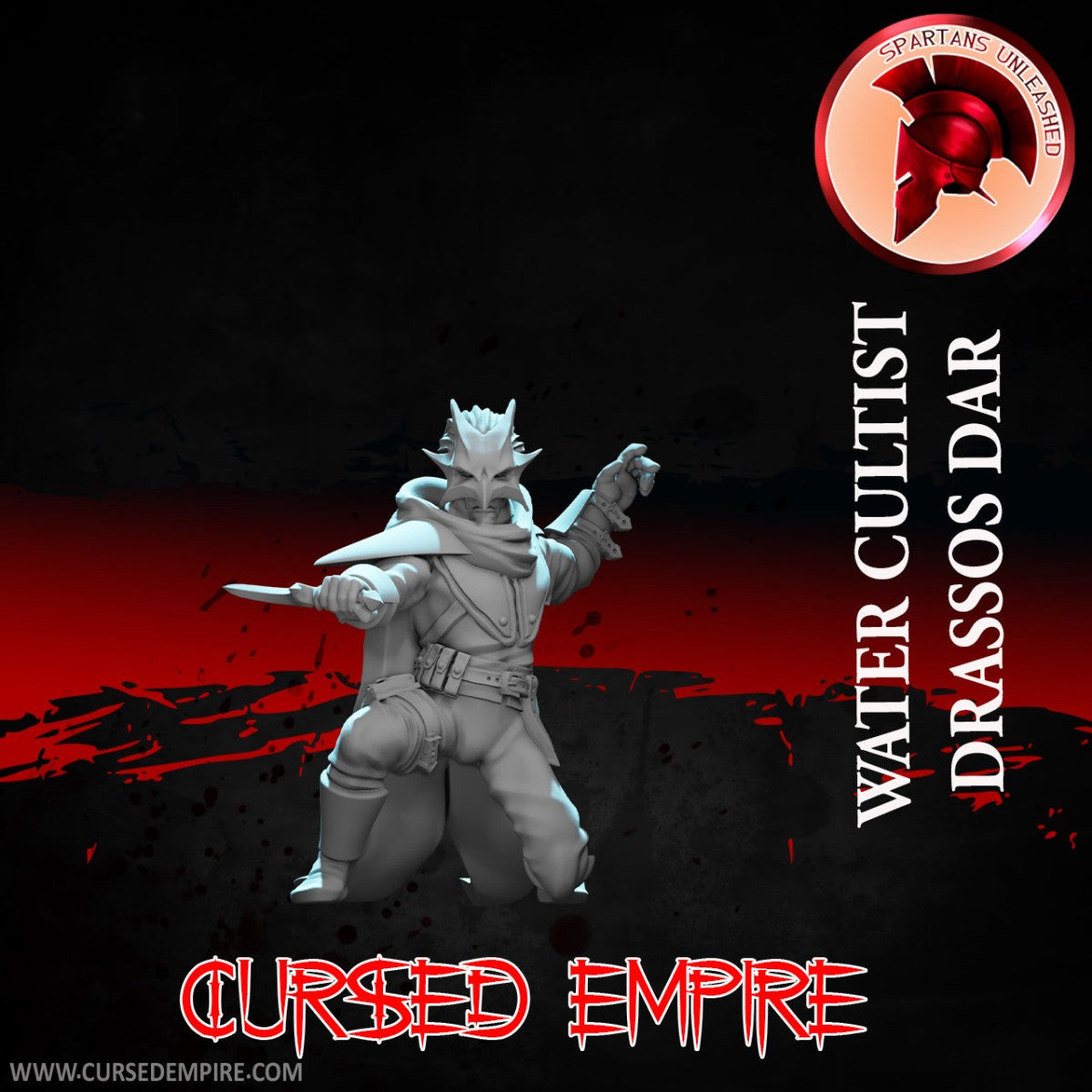 Tabletop Gaming Miniature - Water Cultist Drassos Dar - Unpainted