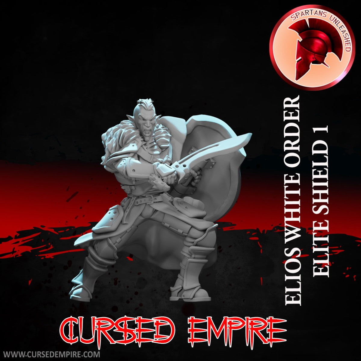 Tabletop Gaming Miniature - White Order Elios Elite Shield 1 - Unpainted