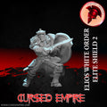 Tabletop Gaming Miniature - White Order Elios Elite Shield 2 - Unpainted