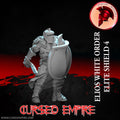 Tabletop Gaming Miniature - White Order Elios Elite Shield 4 - Unpainted